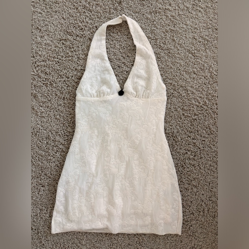 White Halter Dress